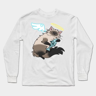 Fluffy Siamese Cat Angel Long Sleeve T-Shirt